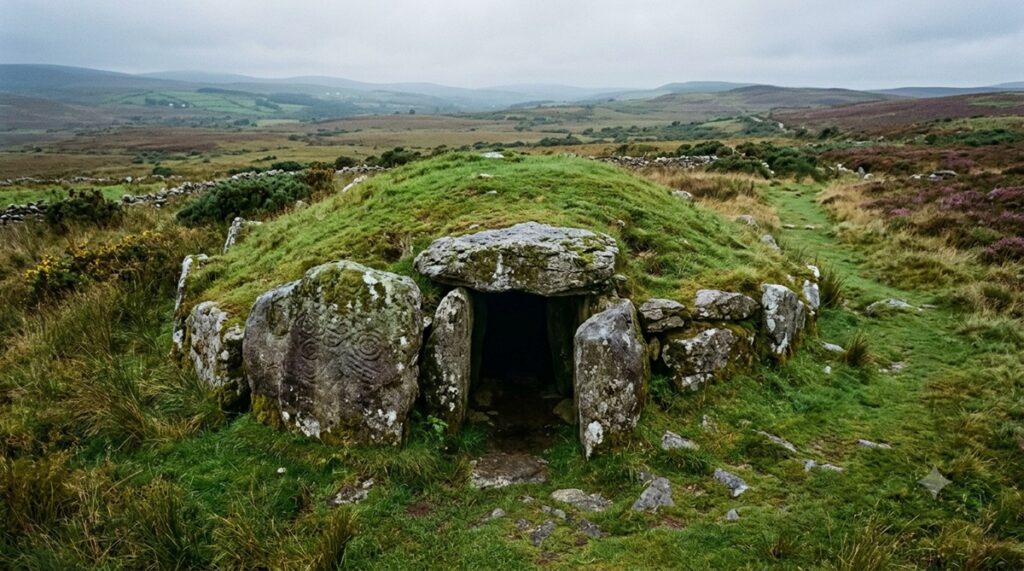 Megalithische Grabanlage aus der Jungsteinzeit, vergleichbar mit Newgrange in Irland
